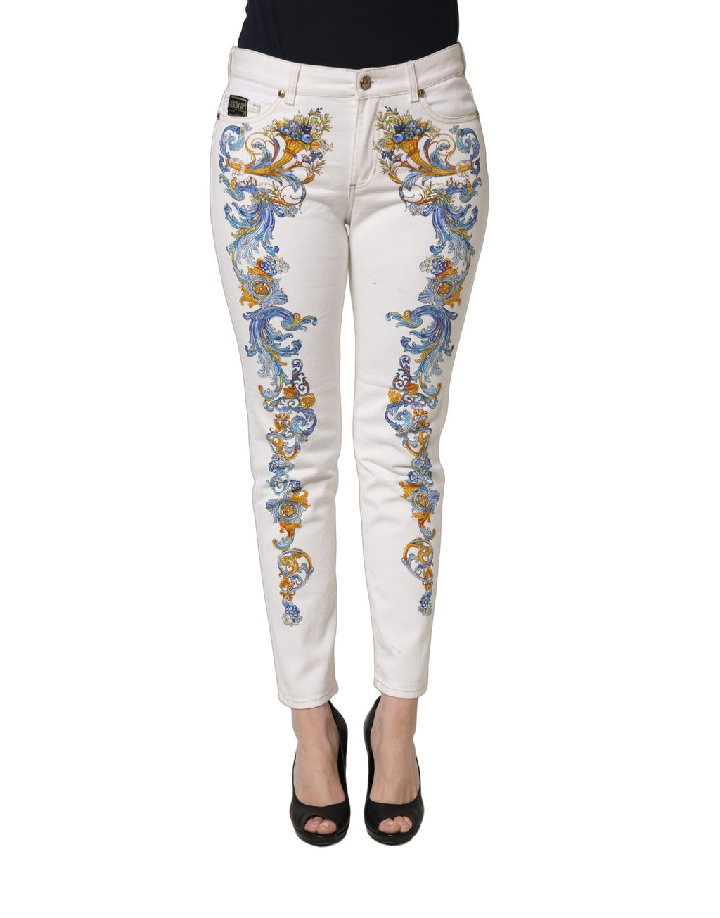 Versace Jeans Couture White Skinny Jeans for Women alternate view