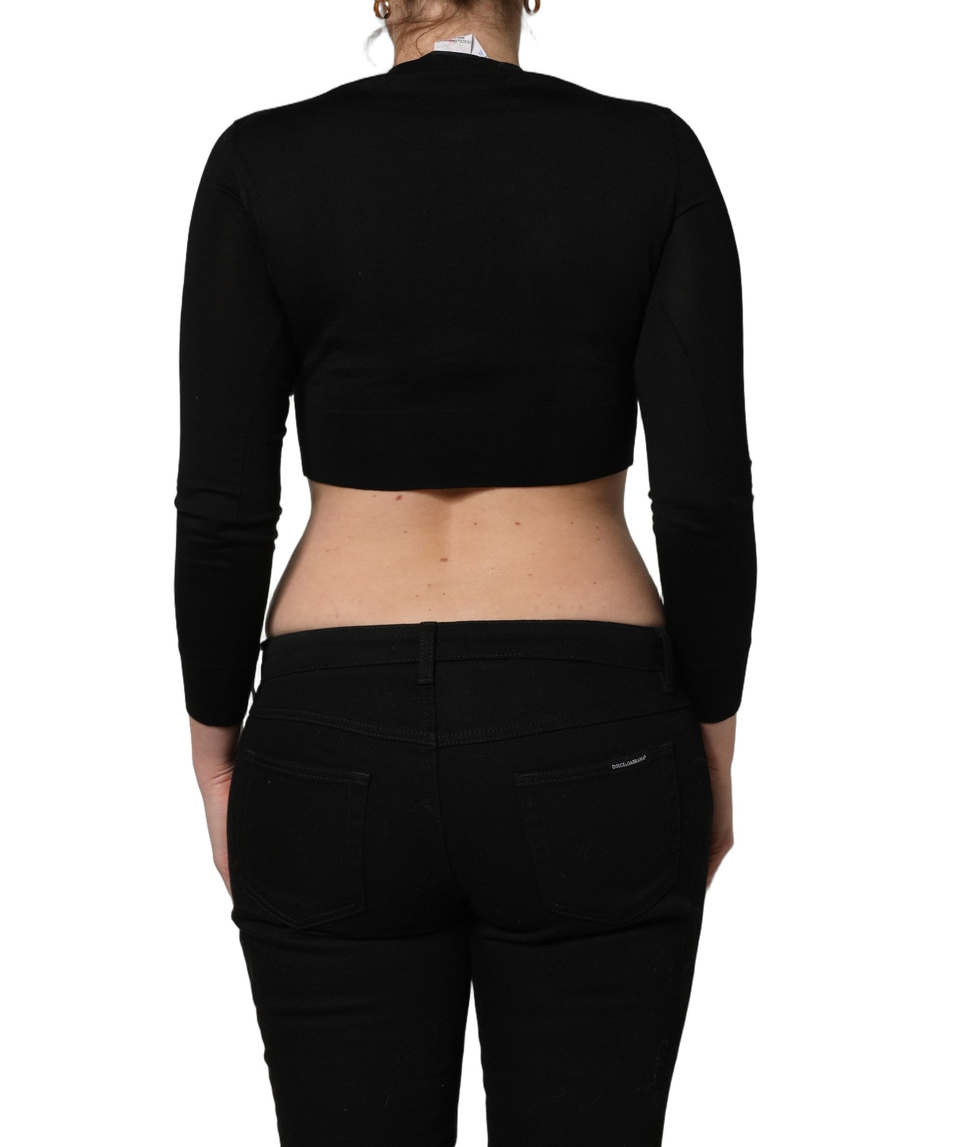 Dolce & Gabbana Black Long Sleeve T-Shirt for Women side view