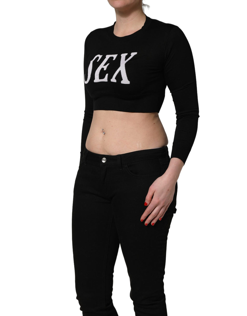 Dolce & Gabbana Black Long Sleeve T-Shirt for Women detail view