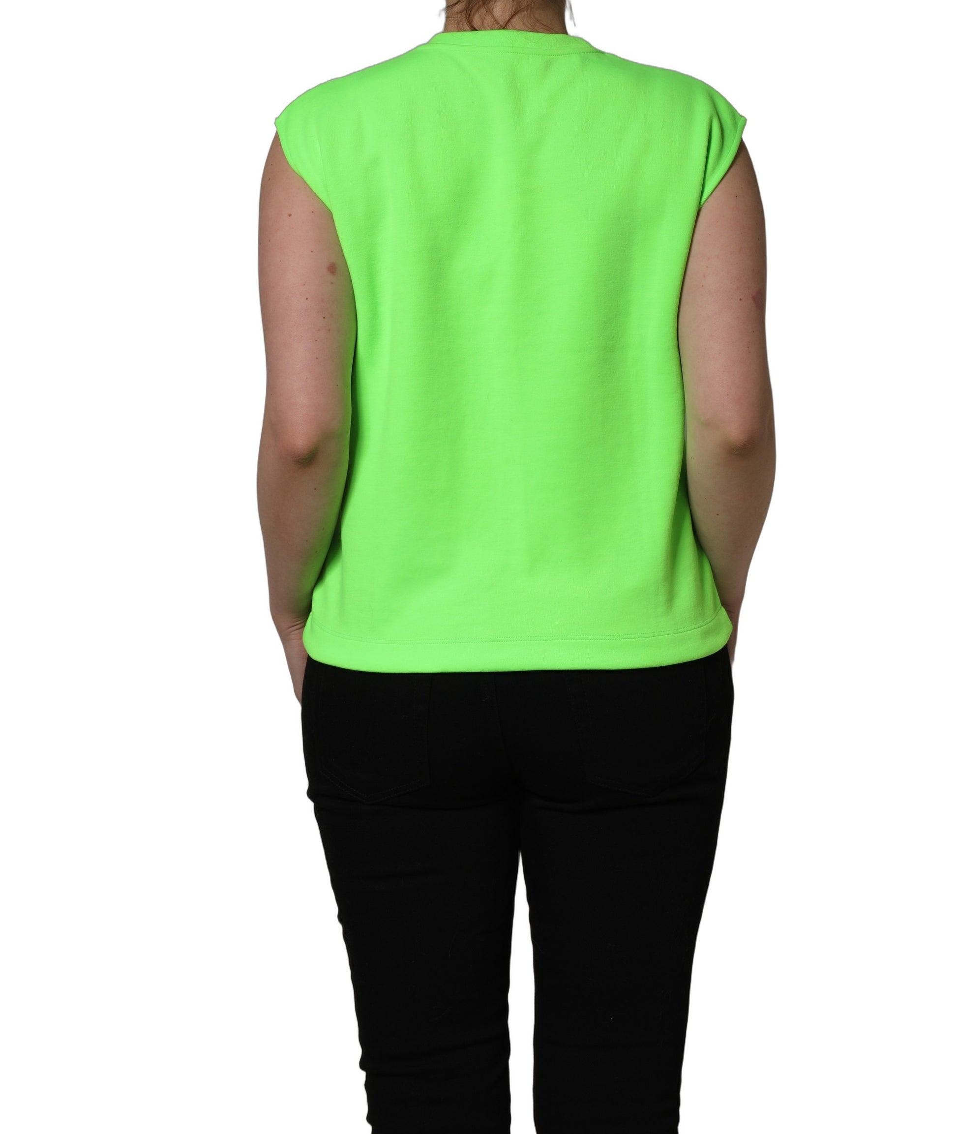 Débardeur en jersey Dolce & Gabbana vert fluo à sequins DG