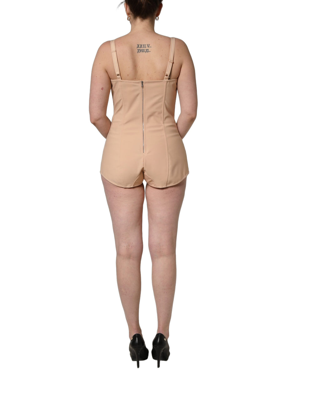 Haut gainant Dolce & Gabbana en nylon nude