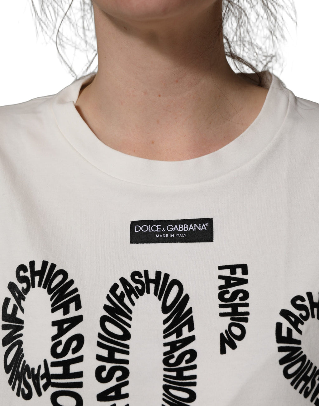 Débardeur sans manches en coton blanc à motif Dolce & Gabbana