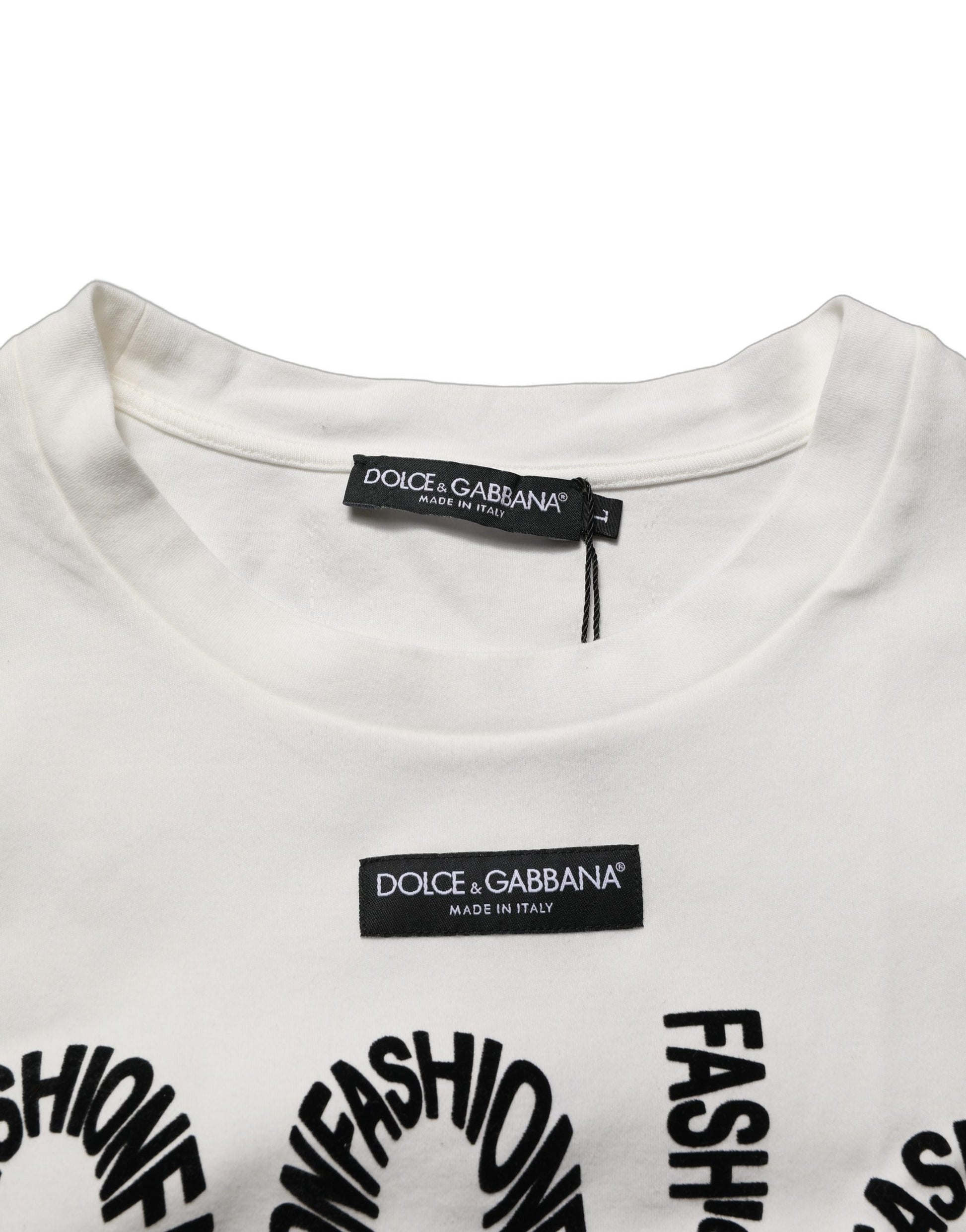 Débardeur sans manches en coton blanc à motif Dolce & Gabbana