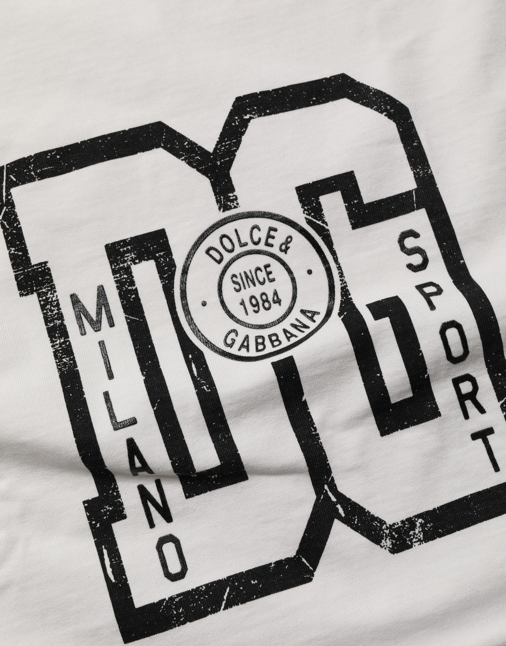Haut court en jersey de coton blanc à imprimé logo DG Dolce & Gabbana