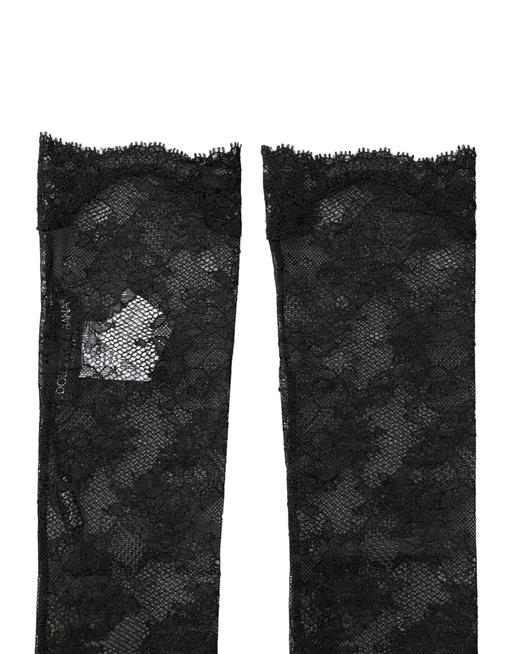 Mi-bas Dolce & Gabbana en dentelle florale noire stretch en nylon