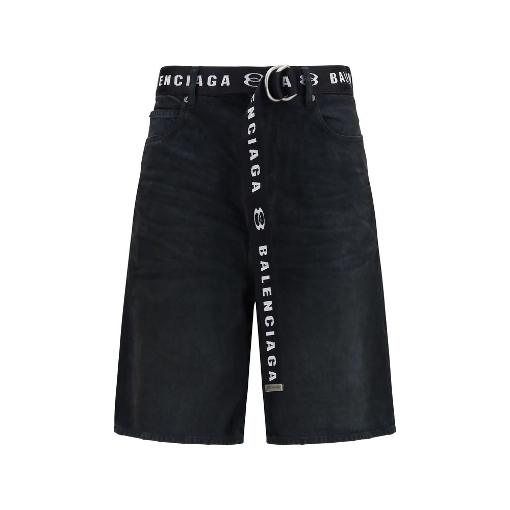 Shorts Balenciaga en coton noir (style bermuda)