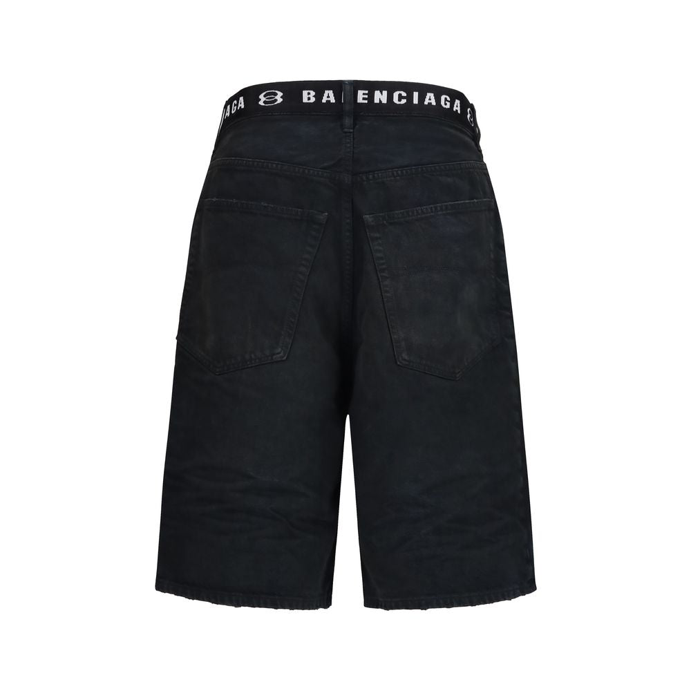Shorts Balenciaga en coton noir (style bermuda)