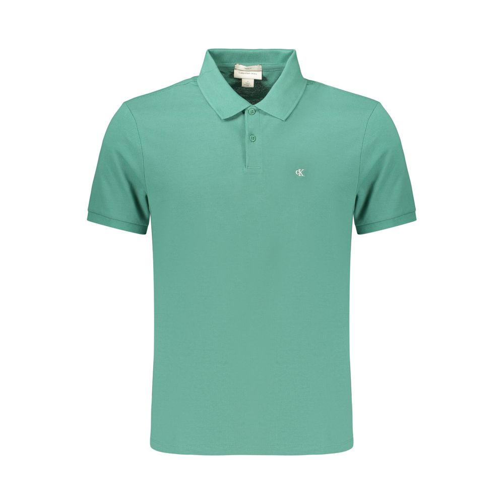 Polo en Coton Vert Calvin Klein pour Homme