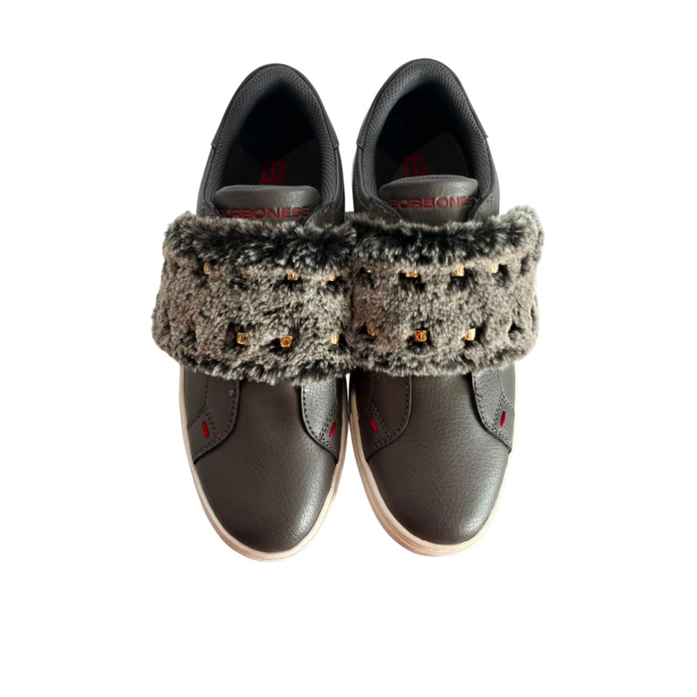 Baskets en caoutchouc gris Borbonese pour femme