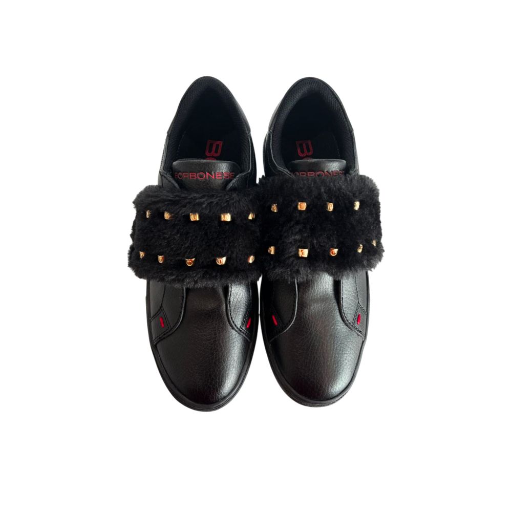 Baskets femme en caoutchouc noir Borbonese