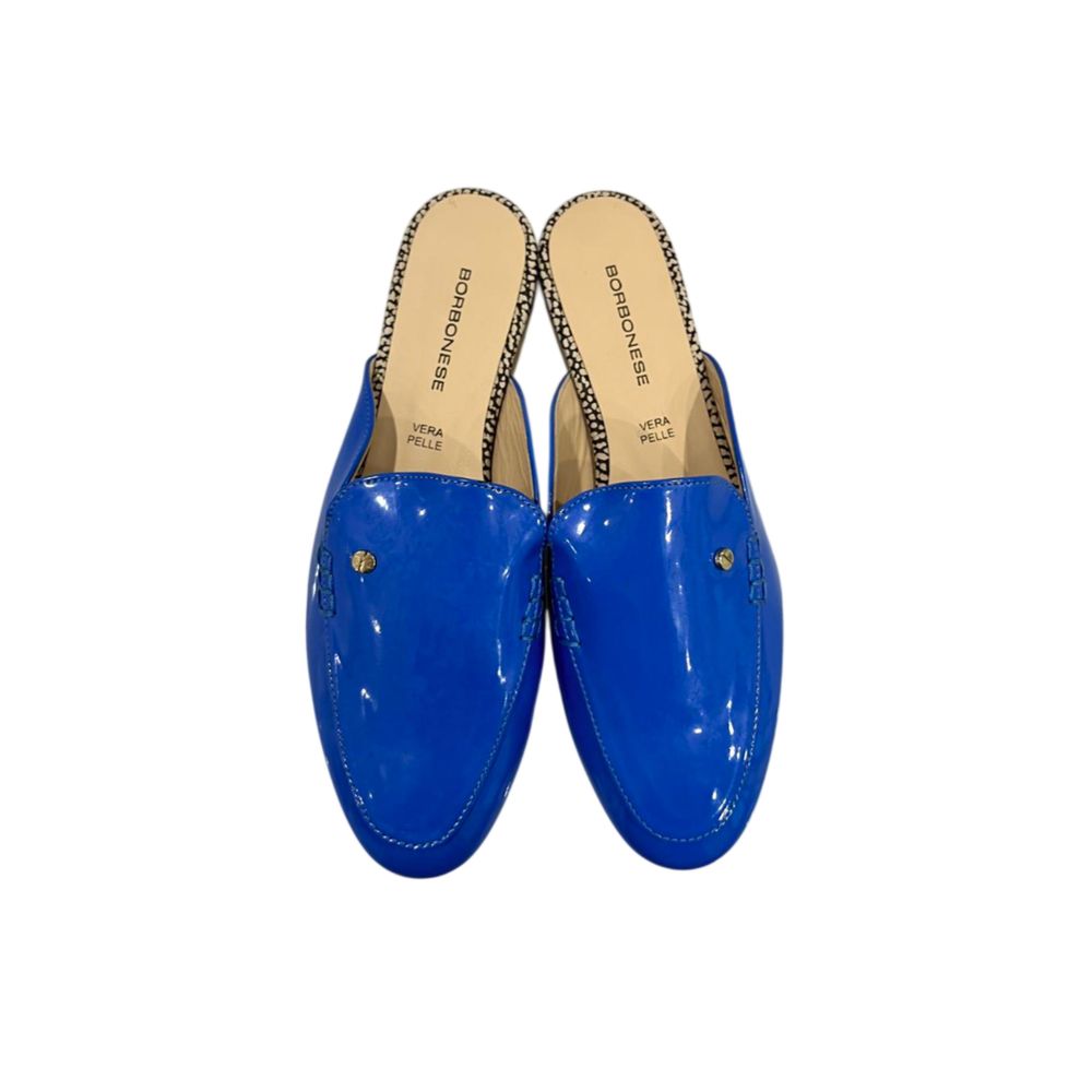 Borbonese Blue Leather Women Sandal