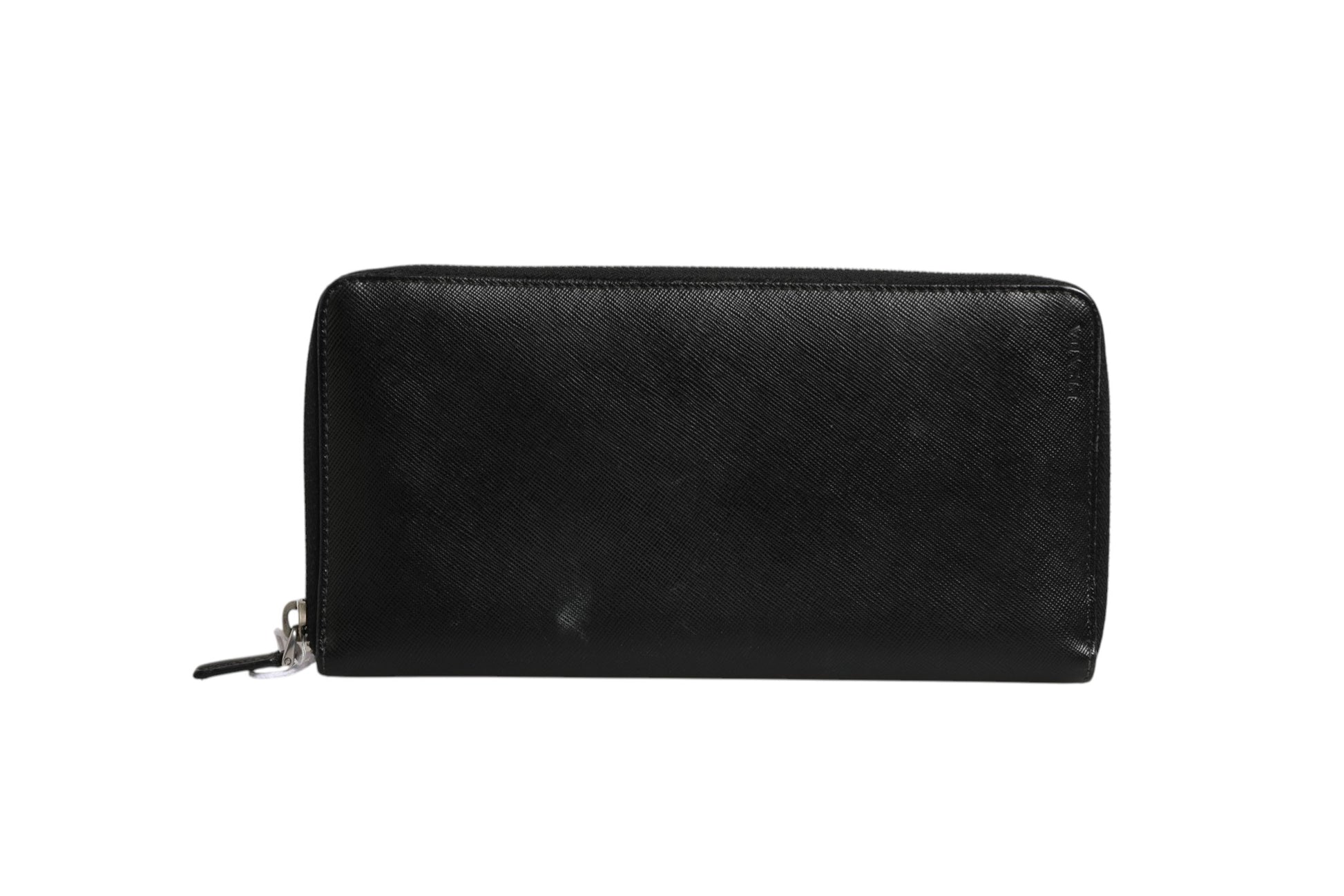 Portefeuille de voyage zippé Prada en cuir Saffiano Baltico