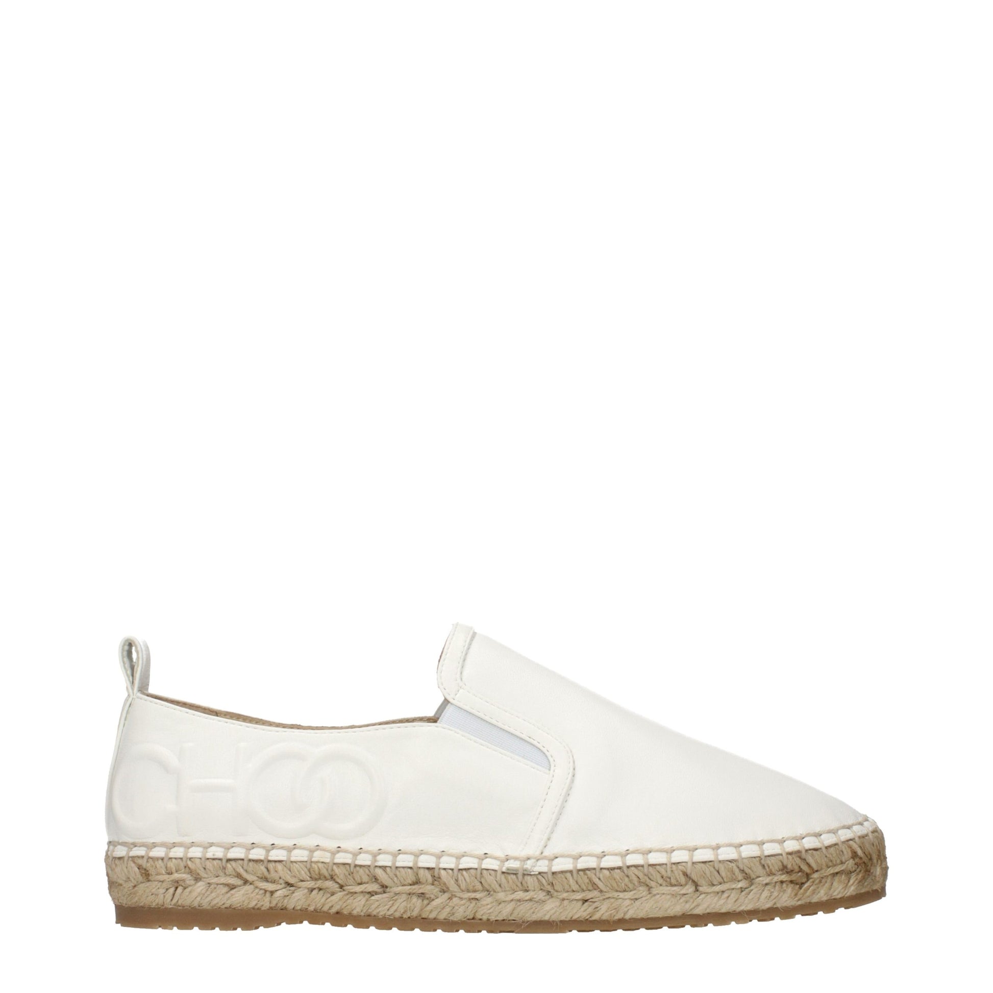 Jimmy Choo White Leather Espadrilles