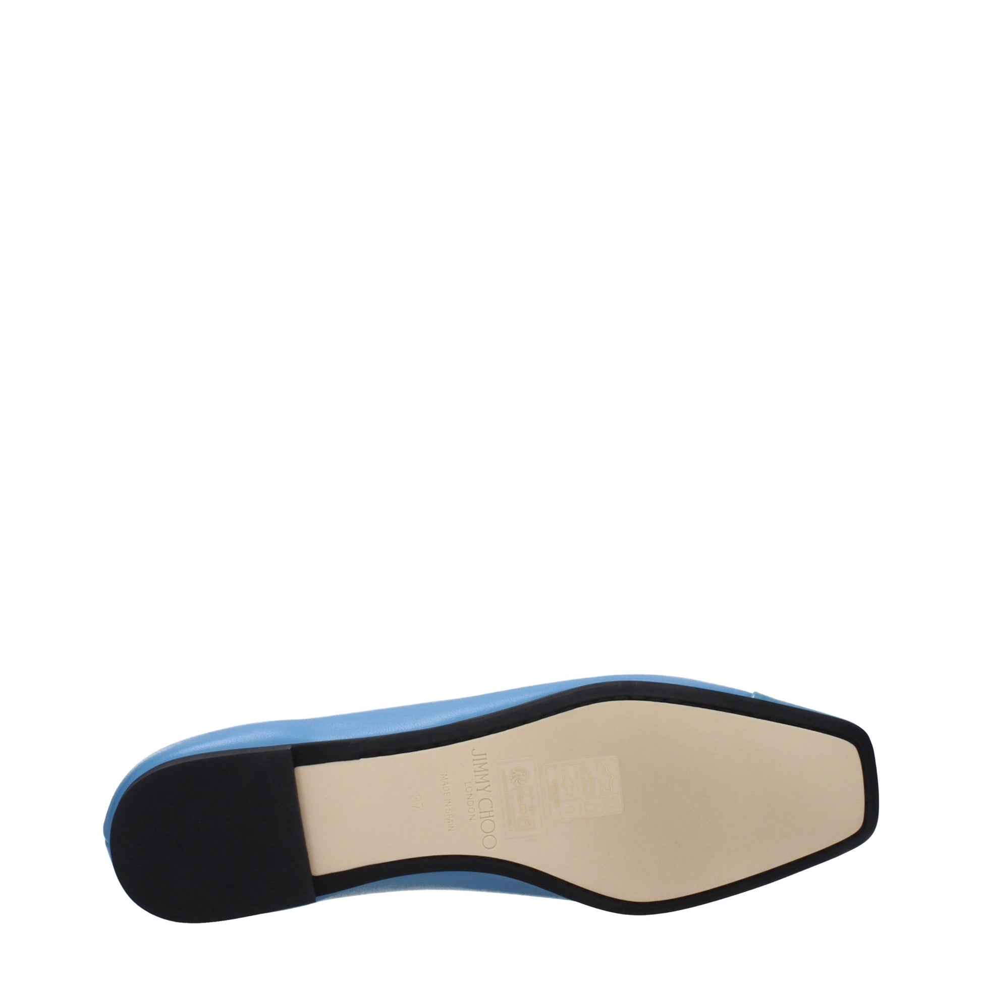 Jimmy Choo Light Blue Leather Ballet Flats
