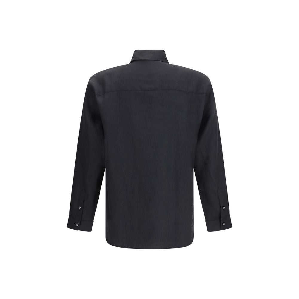 Chemise habillée en lin noir Deperlu