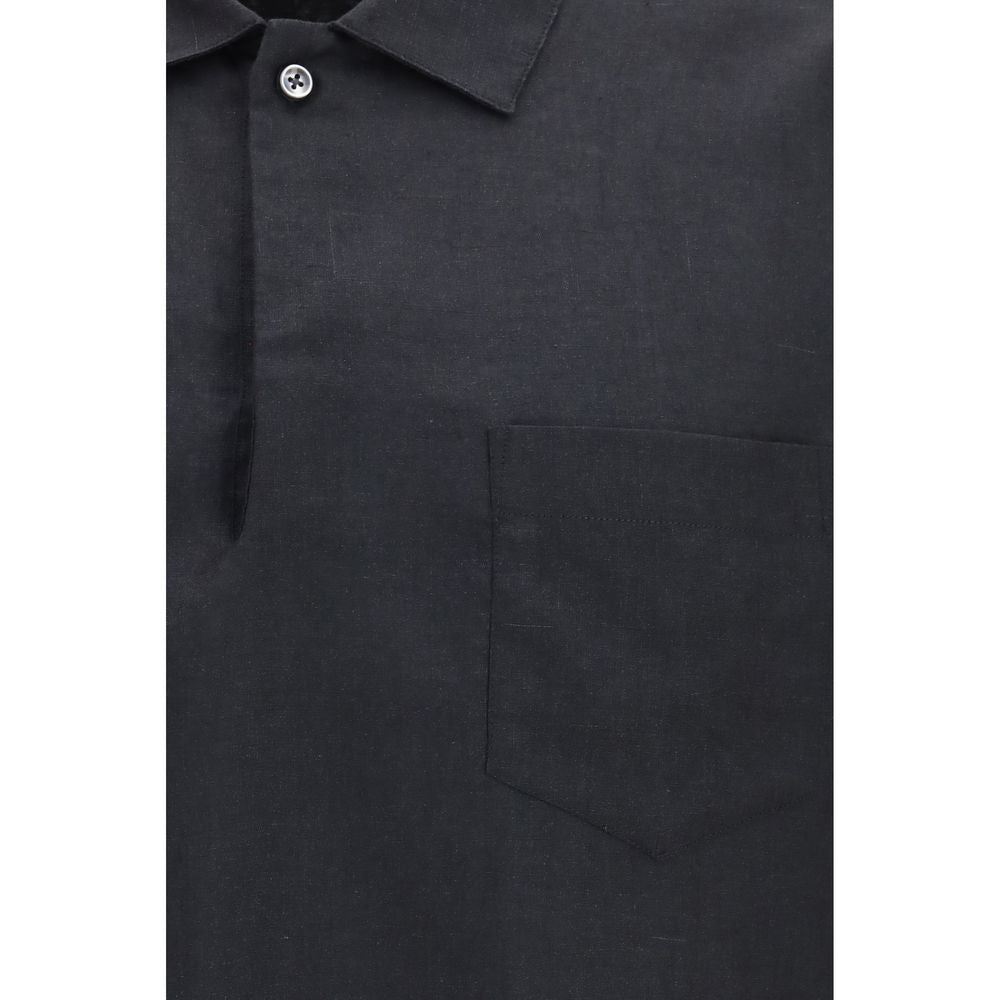 Chemise habillée en lin noir Deperlu