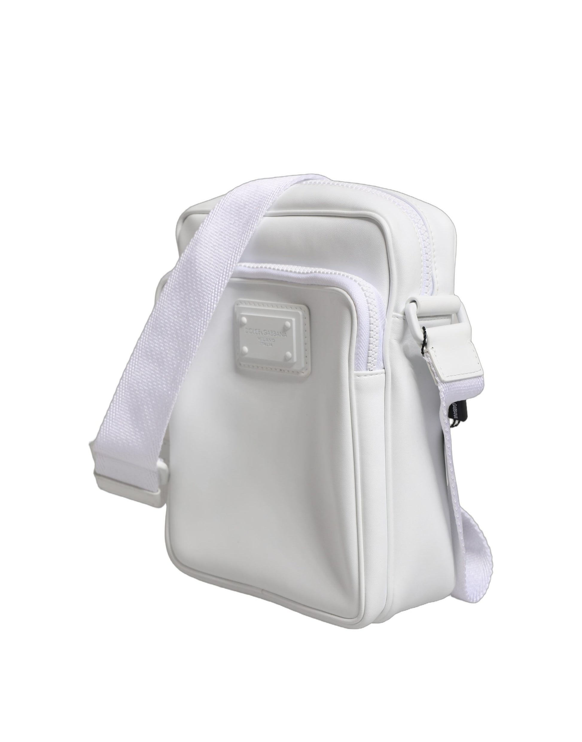 Dolce & Gabbana White Logo Plaque Crossbody Shoulder Borse Men Bag