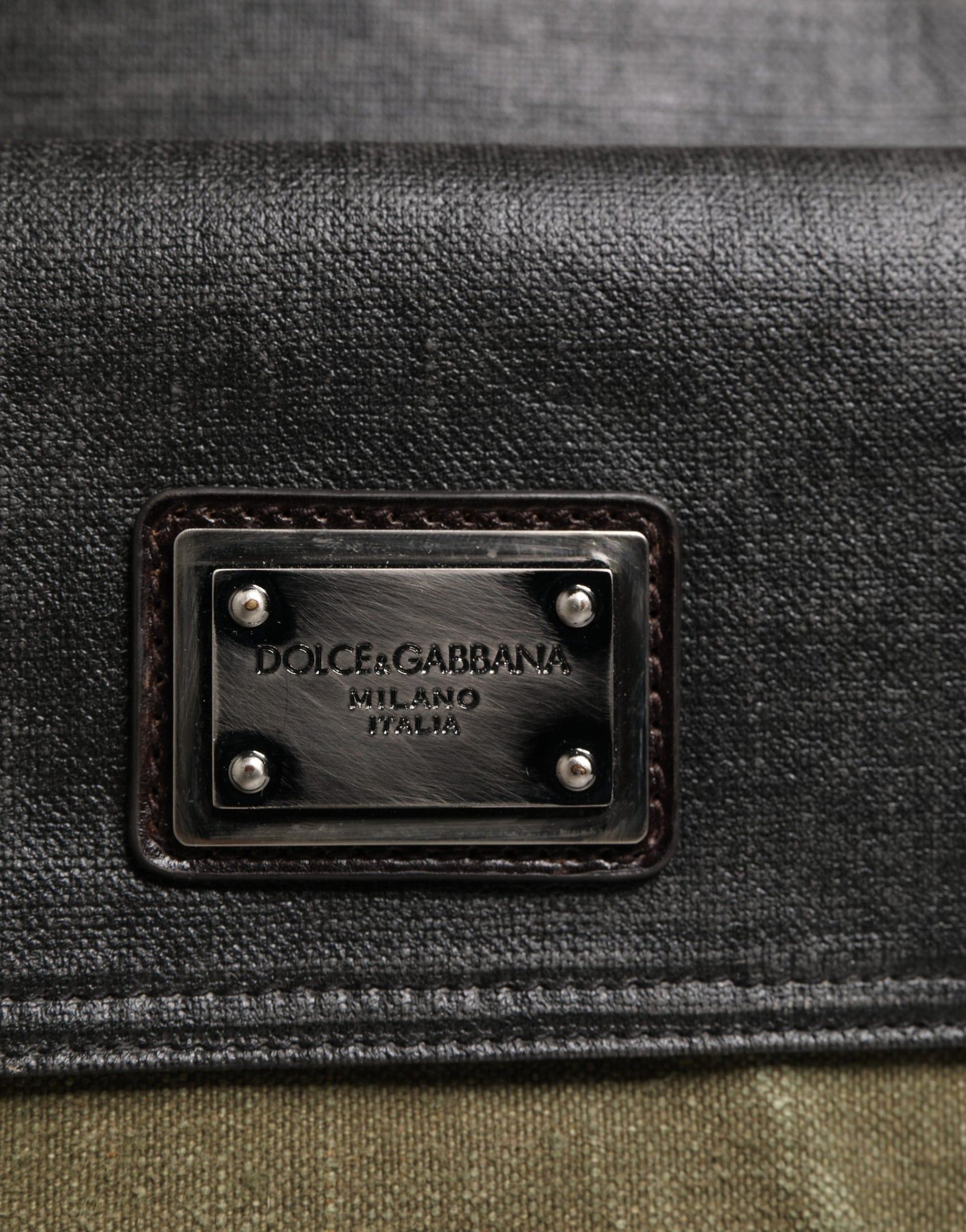 Dolce & Gabbana Sac de sport/épaule bi-matière vert militaire