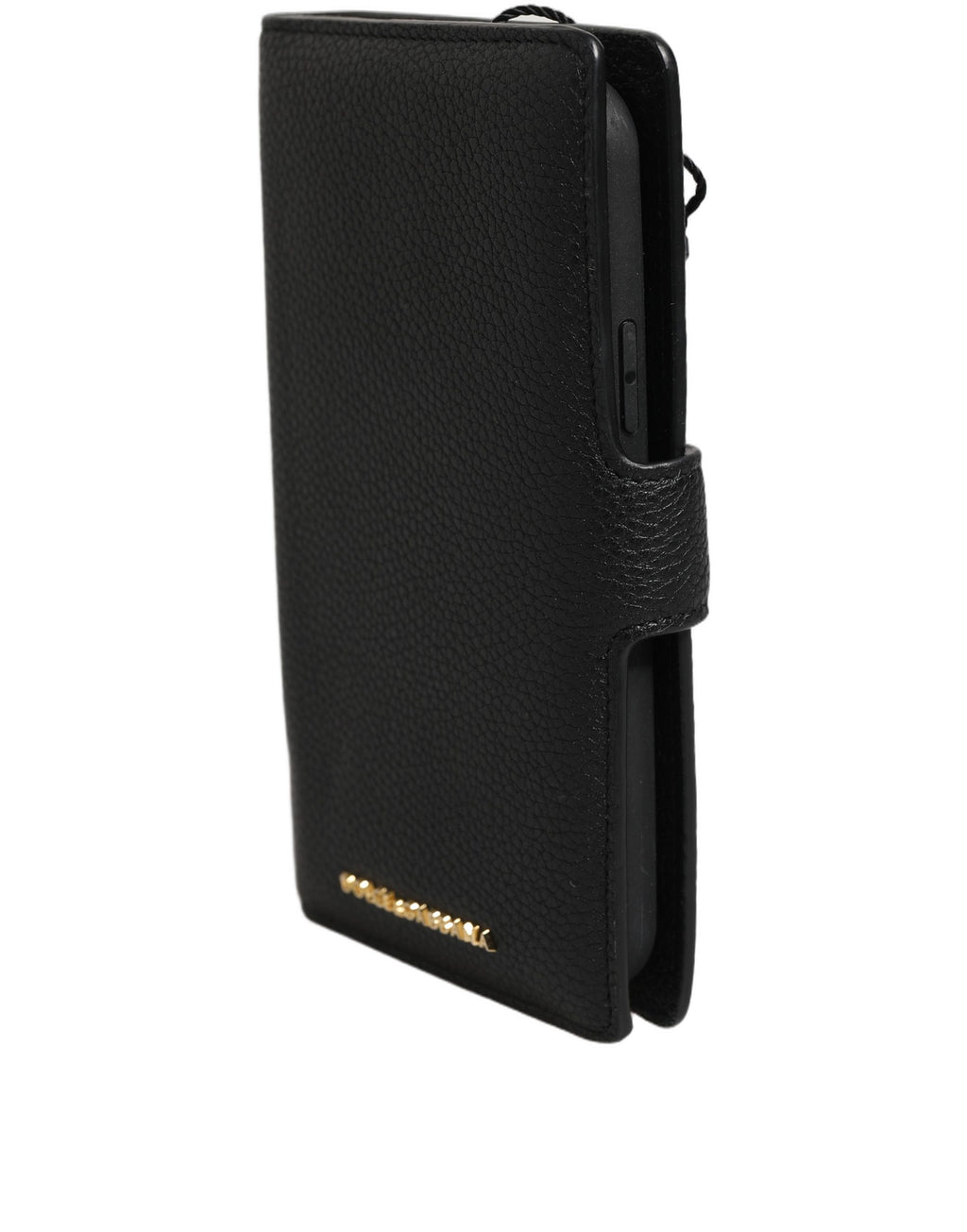 Coque à rabat Dolce & Gabbana en cuir de veau noir pour iPhone 11 Pro