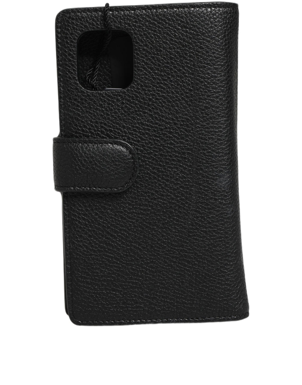 Coque à rabat Dolce & Gabbana en cuir de veau noir pour iPhone 11 Pro