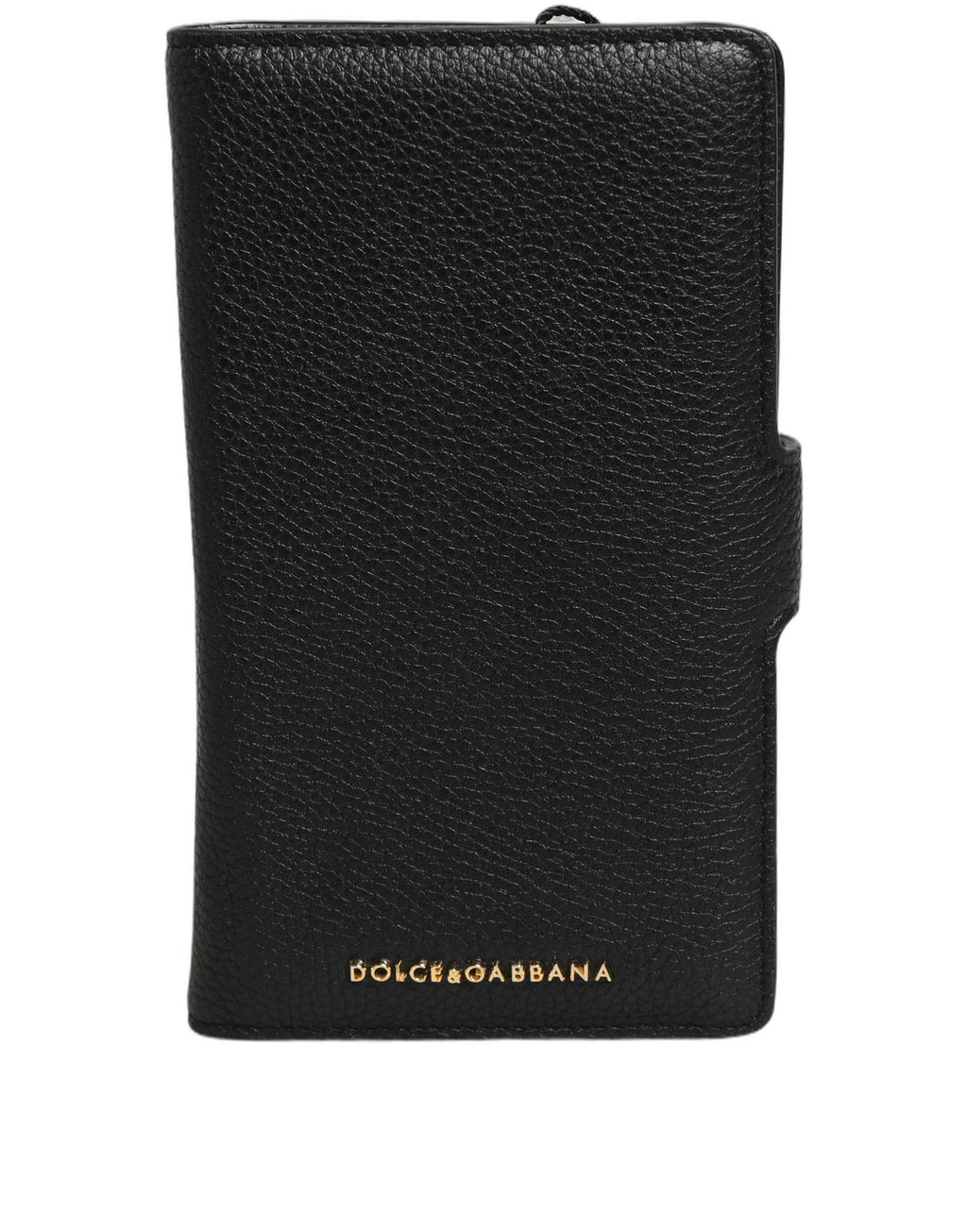 Coque à rabat Dolce & Gabbana en cuir de veau noir pour iPhone 11 Pro