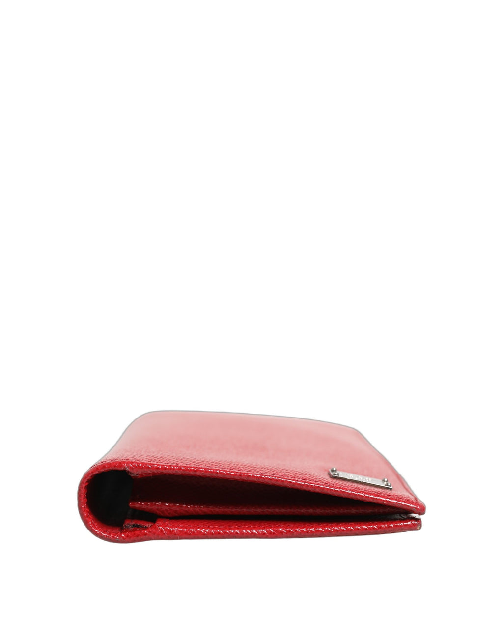 Porte-cartes Dolce & Gabbana en cuir Dauphine rouge avec compartiments pour cartes, portefeuille à deux volets