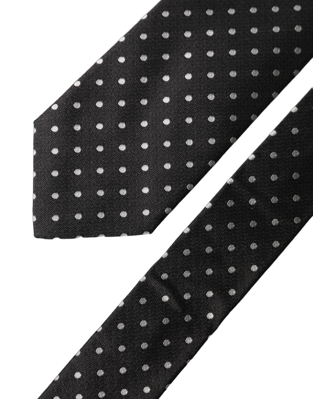 Cravate ajustable en soie à pois noirs et blancs Dolce & Gabbana pour homme