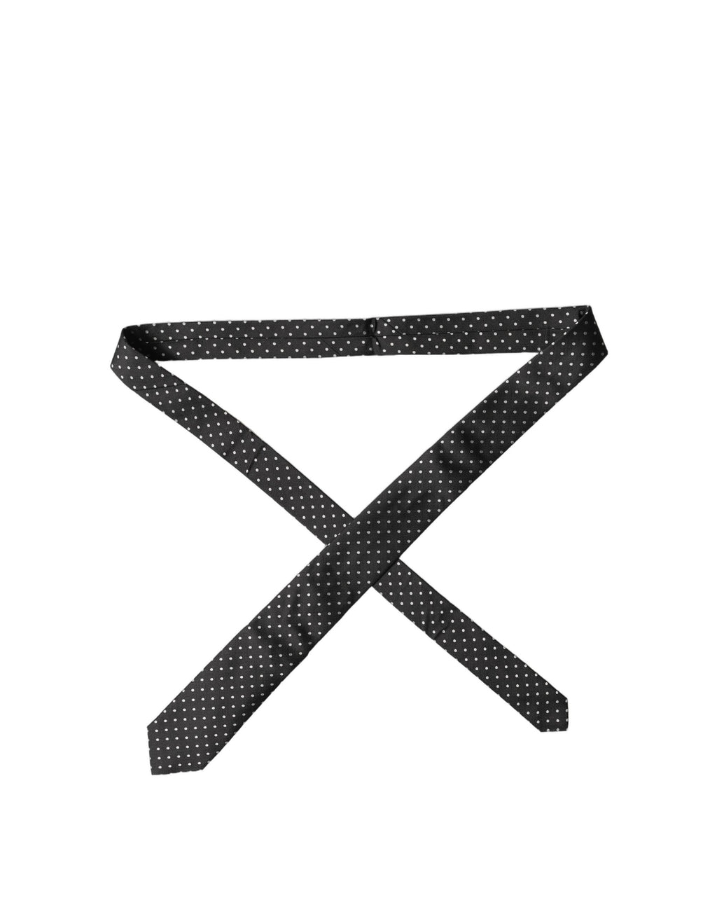 Cravate ajustable en soie à pois noirs et blancs Dolce & Gabbana pour homme