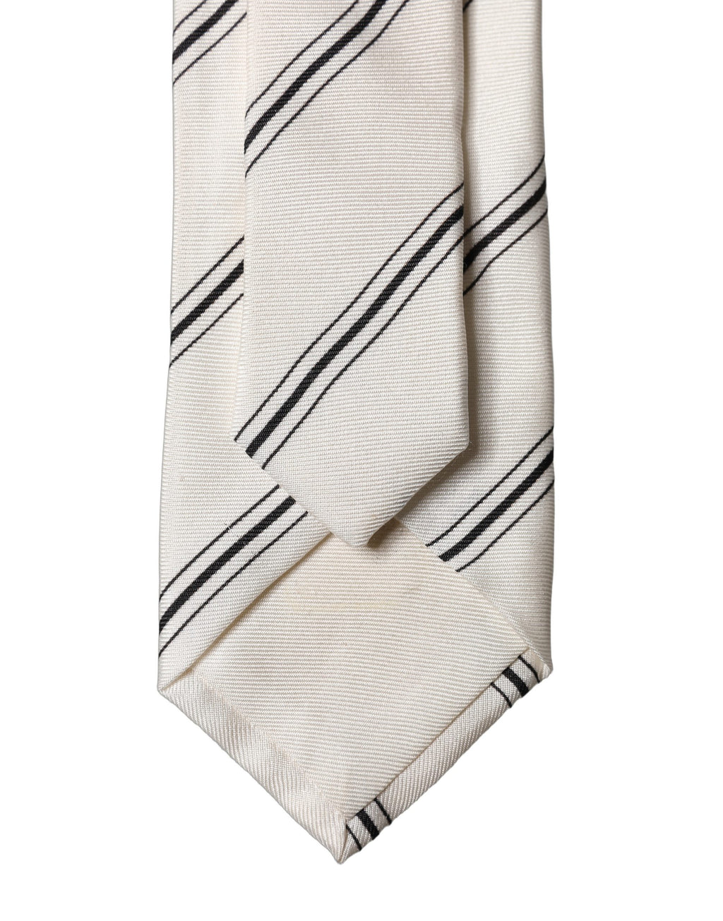 Cravate ajustable pour homme Dolce & Gabbana en soie 100 % à rayures beiges et noires