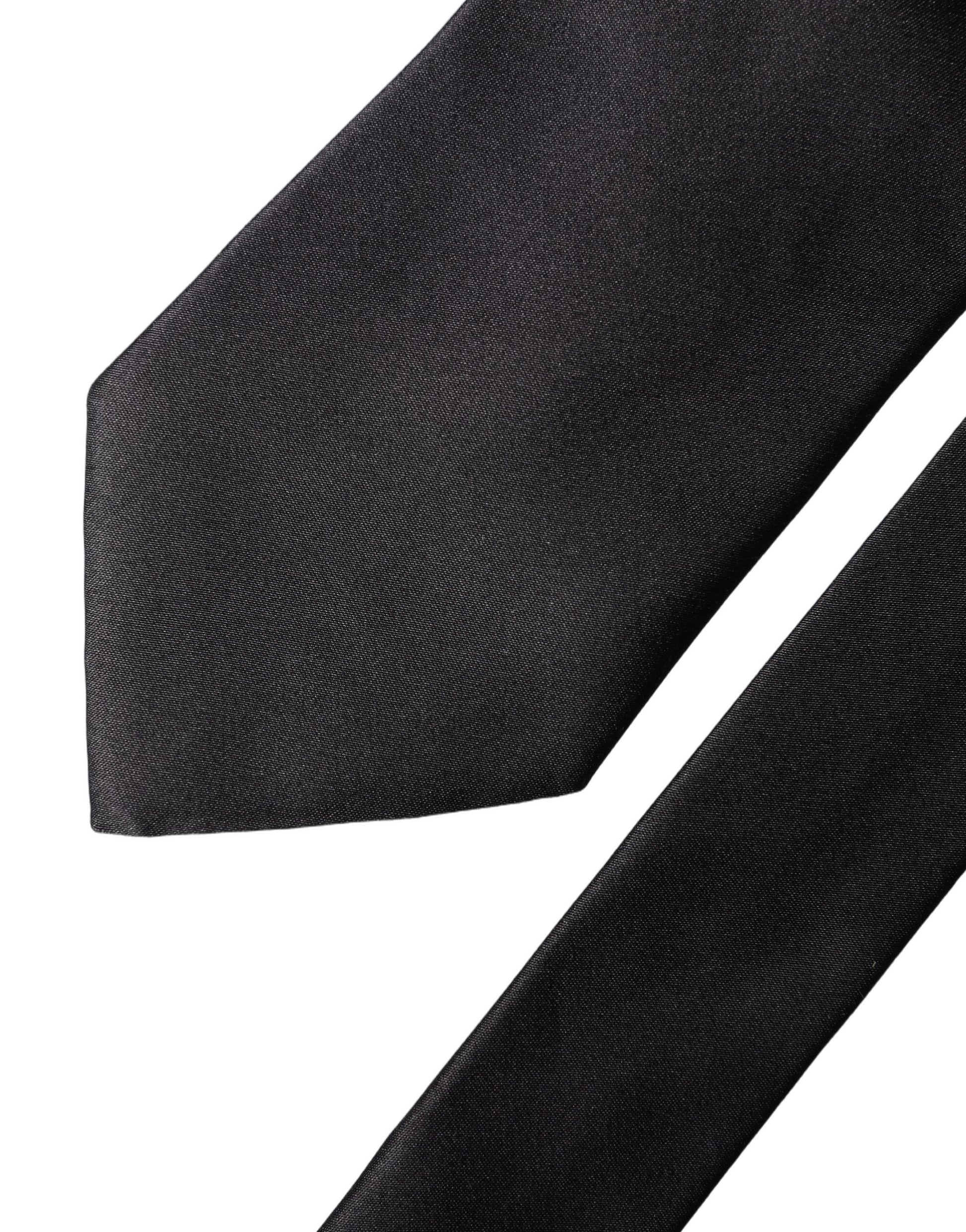 Cravate en Soie Ajustable Marron Broderie Logo Homme Dolce & Gabbana