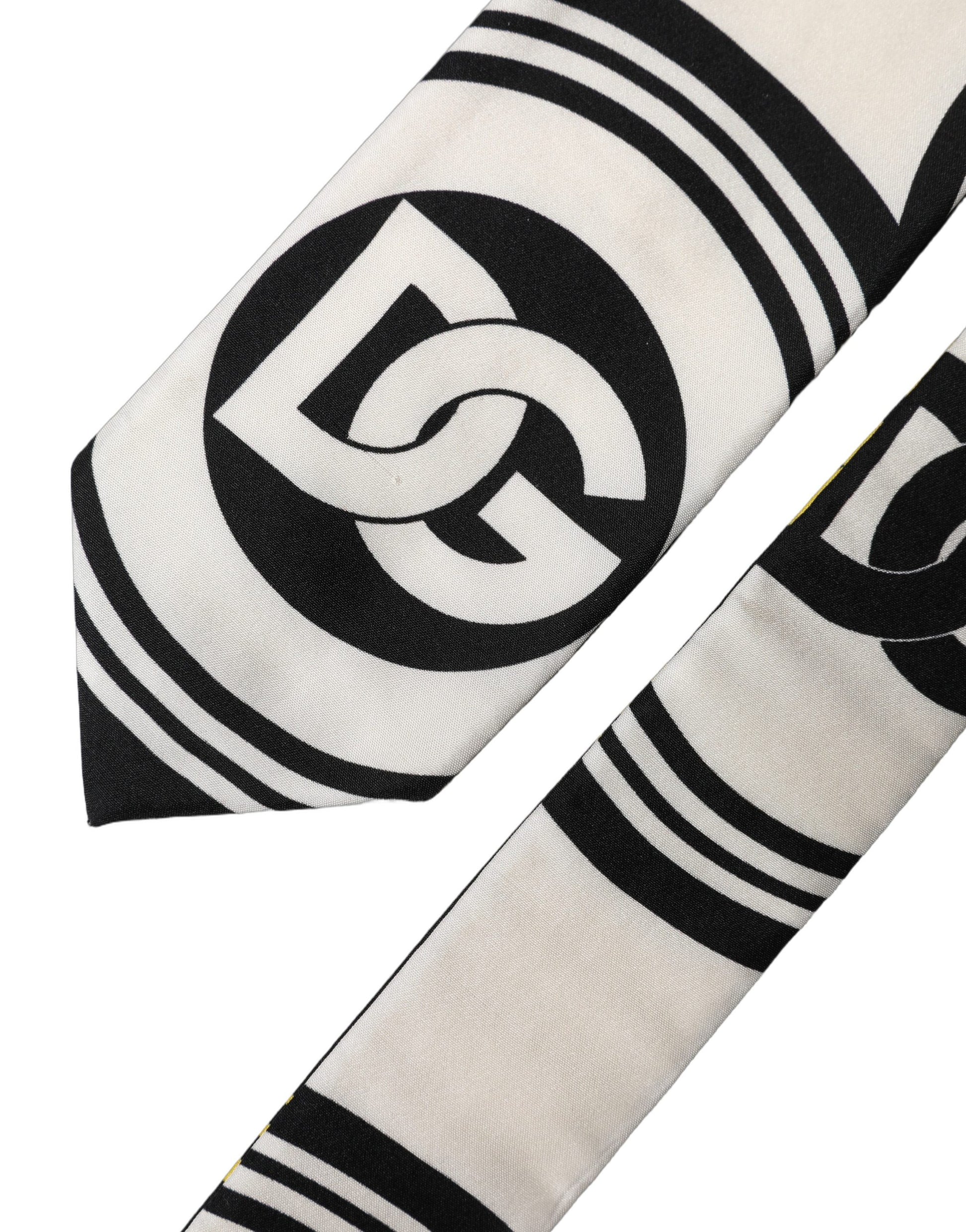 Cravate Homme Ajustable en Soie à Imprimé Monogramme Multicolore Dolce & Gabbana