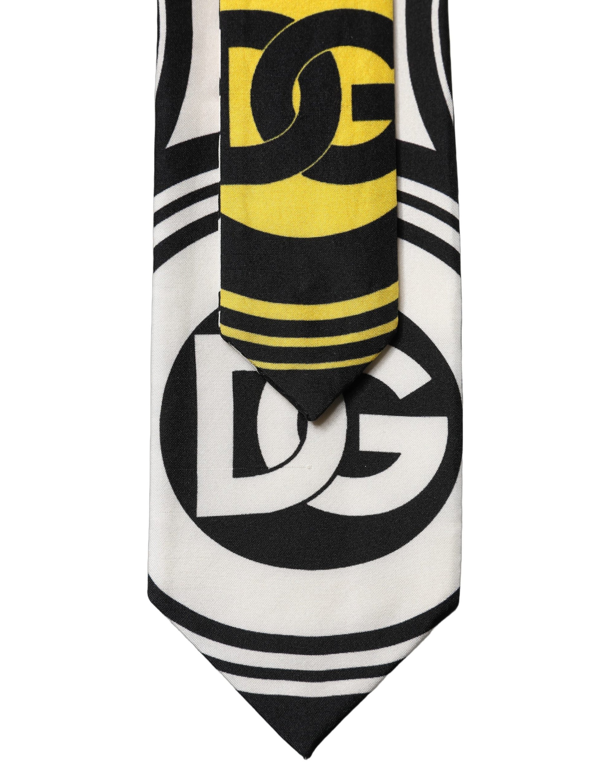 Cravate Homme Ajustable en Soie à Imprimé Monogramme Multicolore Dolce & Gabbana