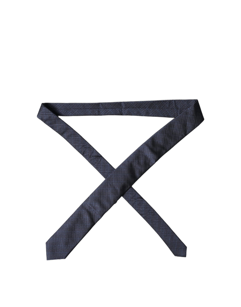 Cravate ajustable en soie texturée bleu marine pour homme Dolce & Gabbana