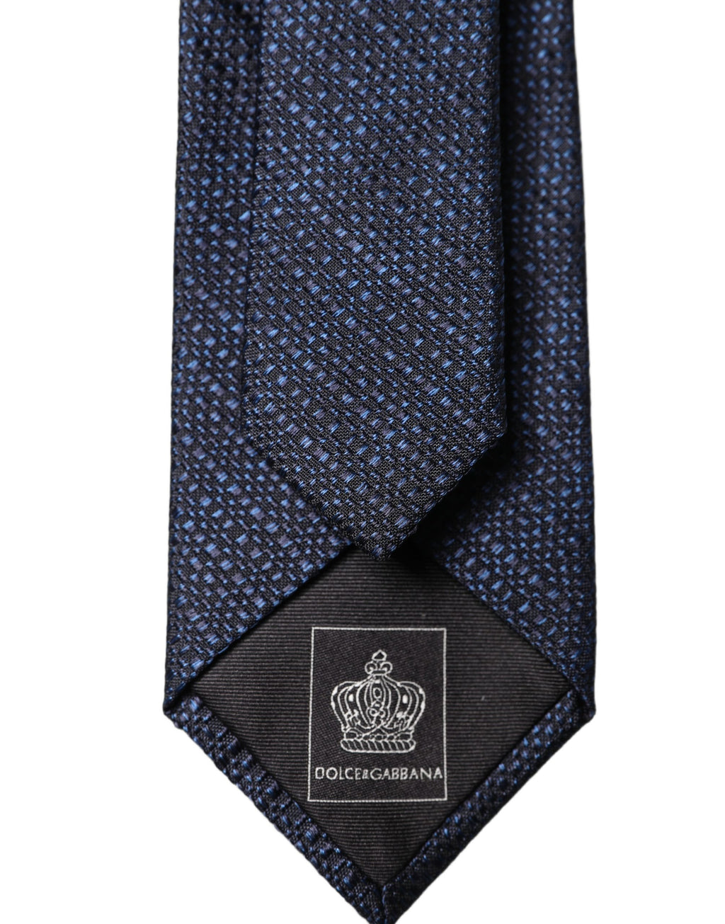 Cravate ajustable en soie texturée bleu marine pour homme Dolce & Gabbana