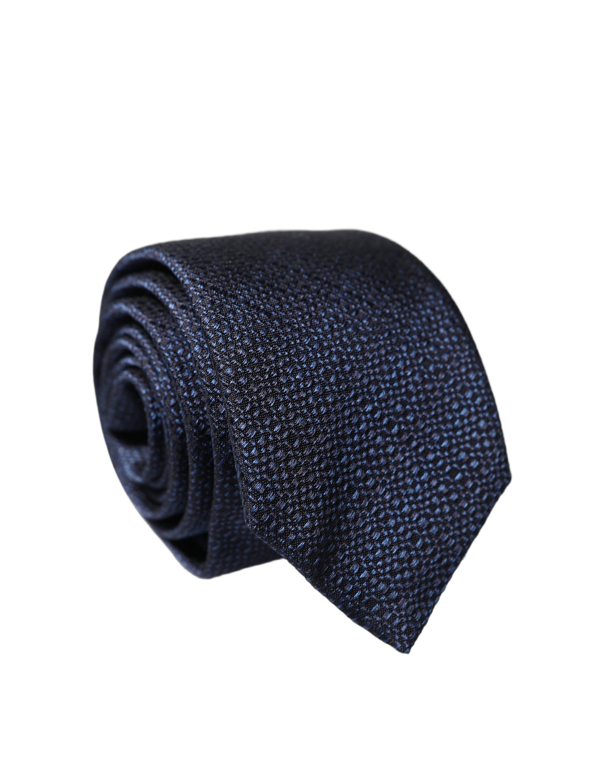 Cravate ajustable en soie texturée bleu marine pour homme Dolce & Gabbana