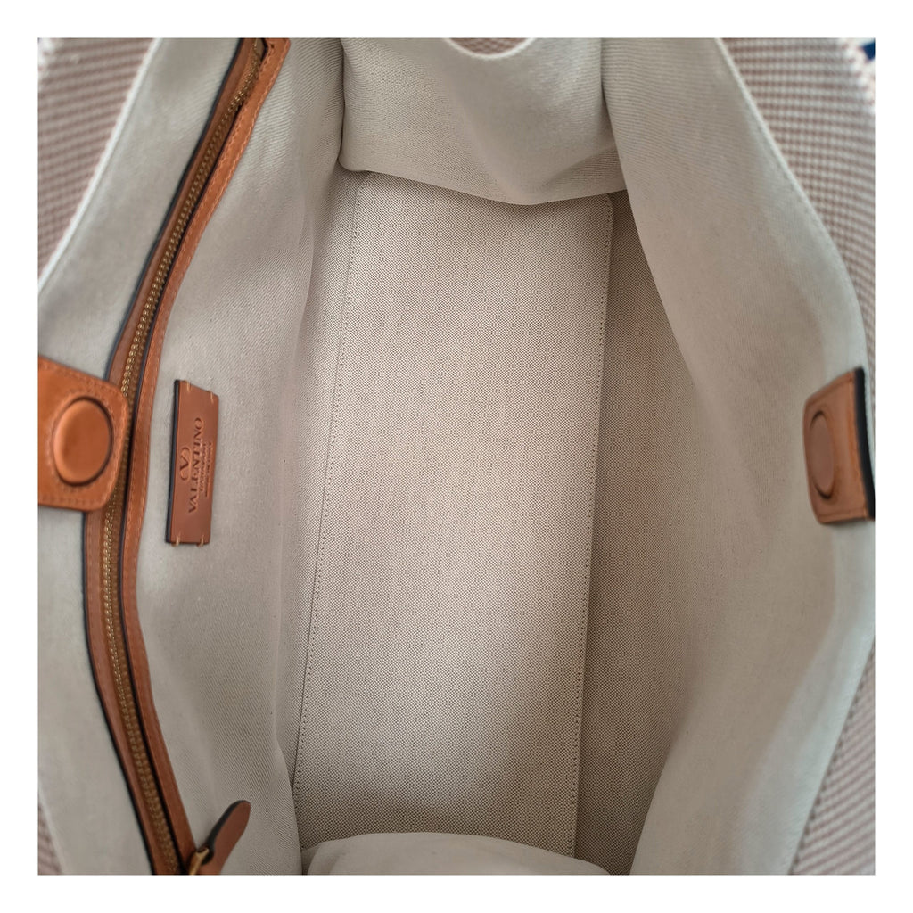 Sac à main Valentino Garavani en tissu beige