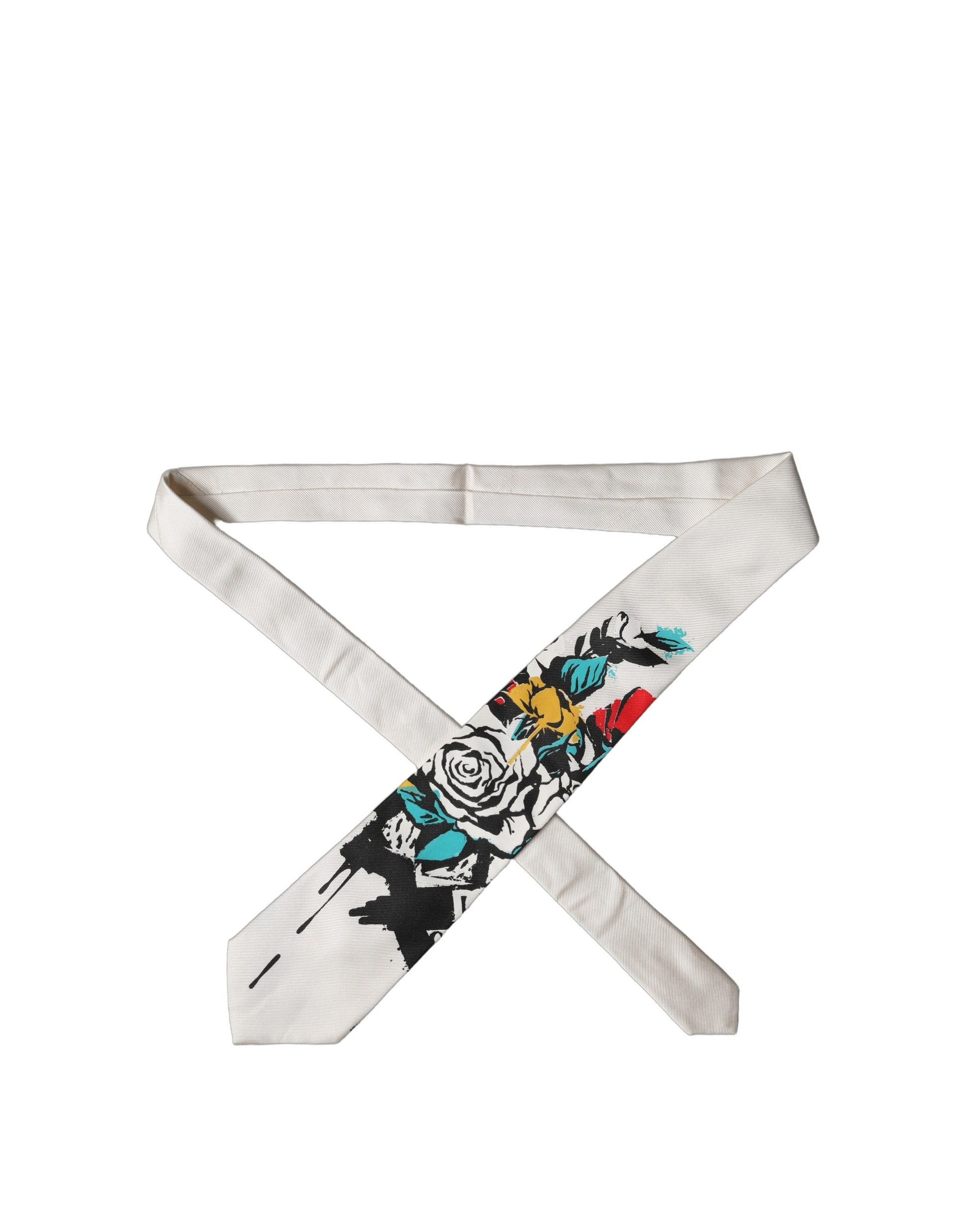 Dolce & Gabbana White Ties for Men side view
