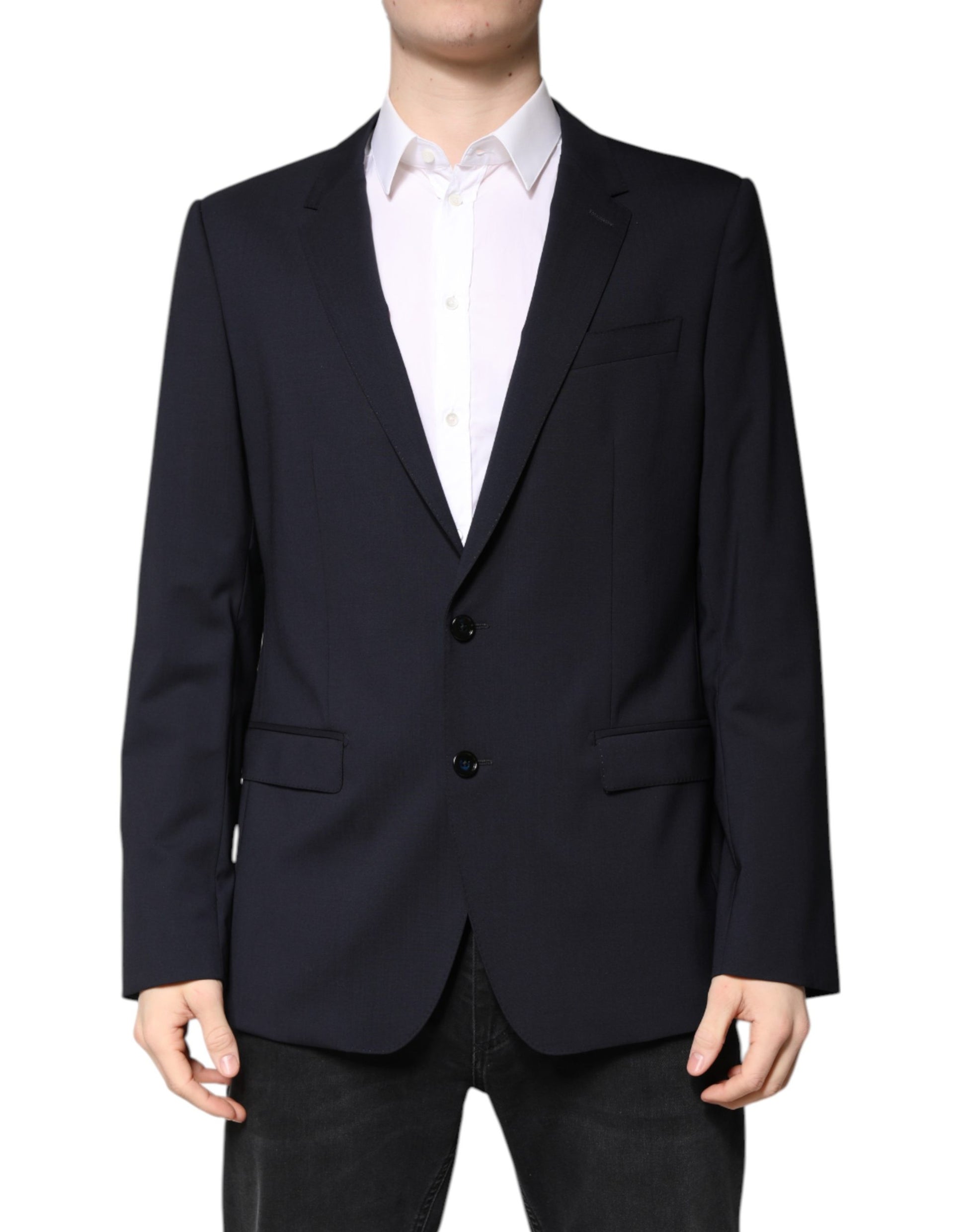 Blazer Dolce & Gabbana MARTINI Bleu Foncé Laine Blazer droit