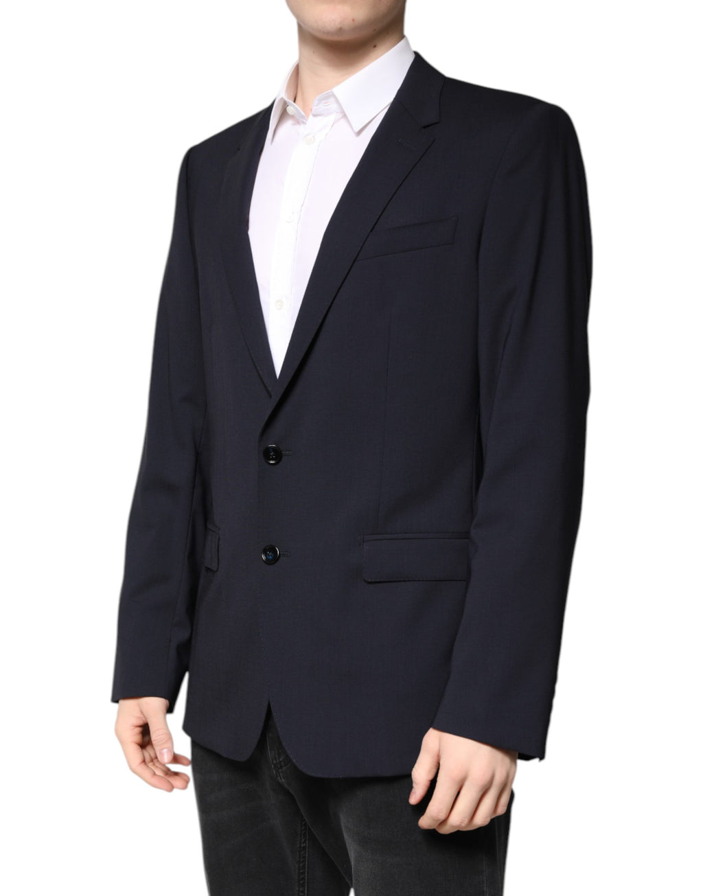 Blazer Dolce & Gabbana MARTINI Bleu Foncé Laine Blazer droit