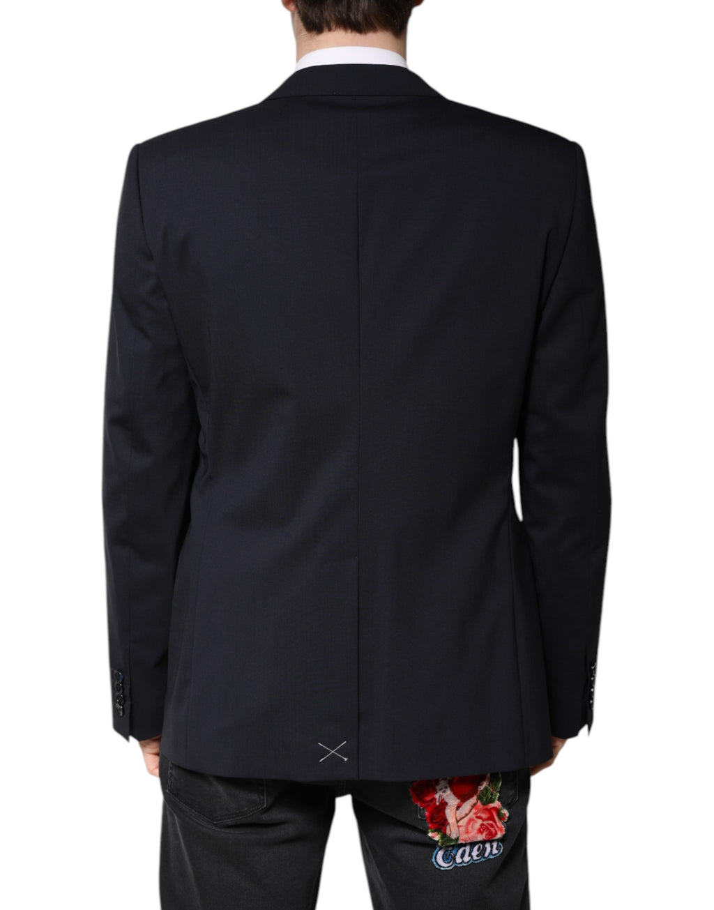 Blazer Dolce & Gabbana MARTINI Bleu Foncé Laine Blazer droit