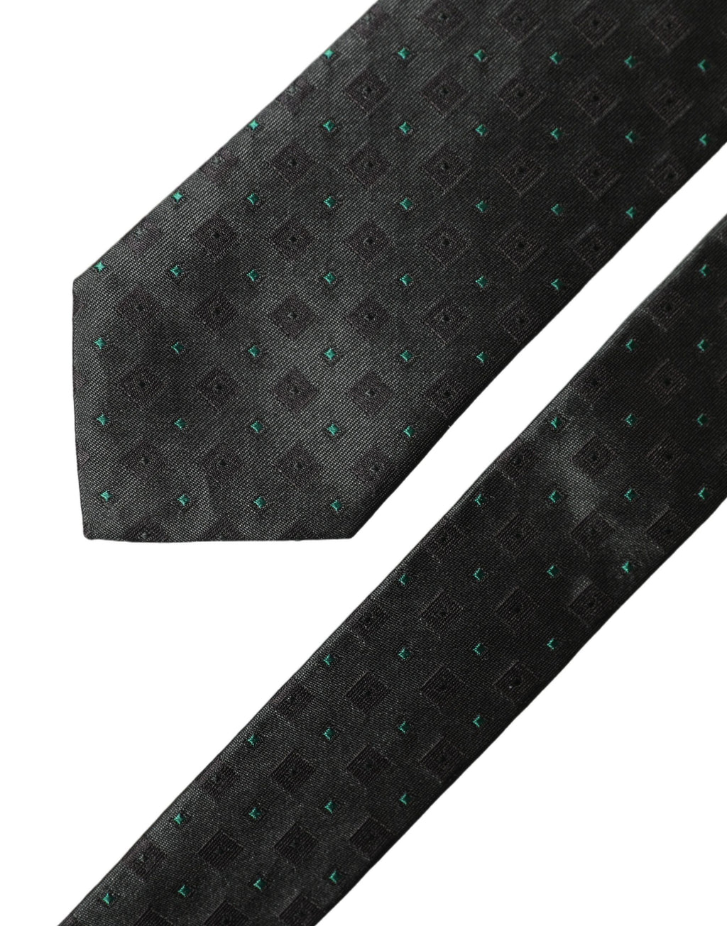Dolce & Gabbana Black Geometric Silk Adjustable Men Tied Necktie Tie