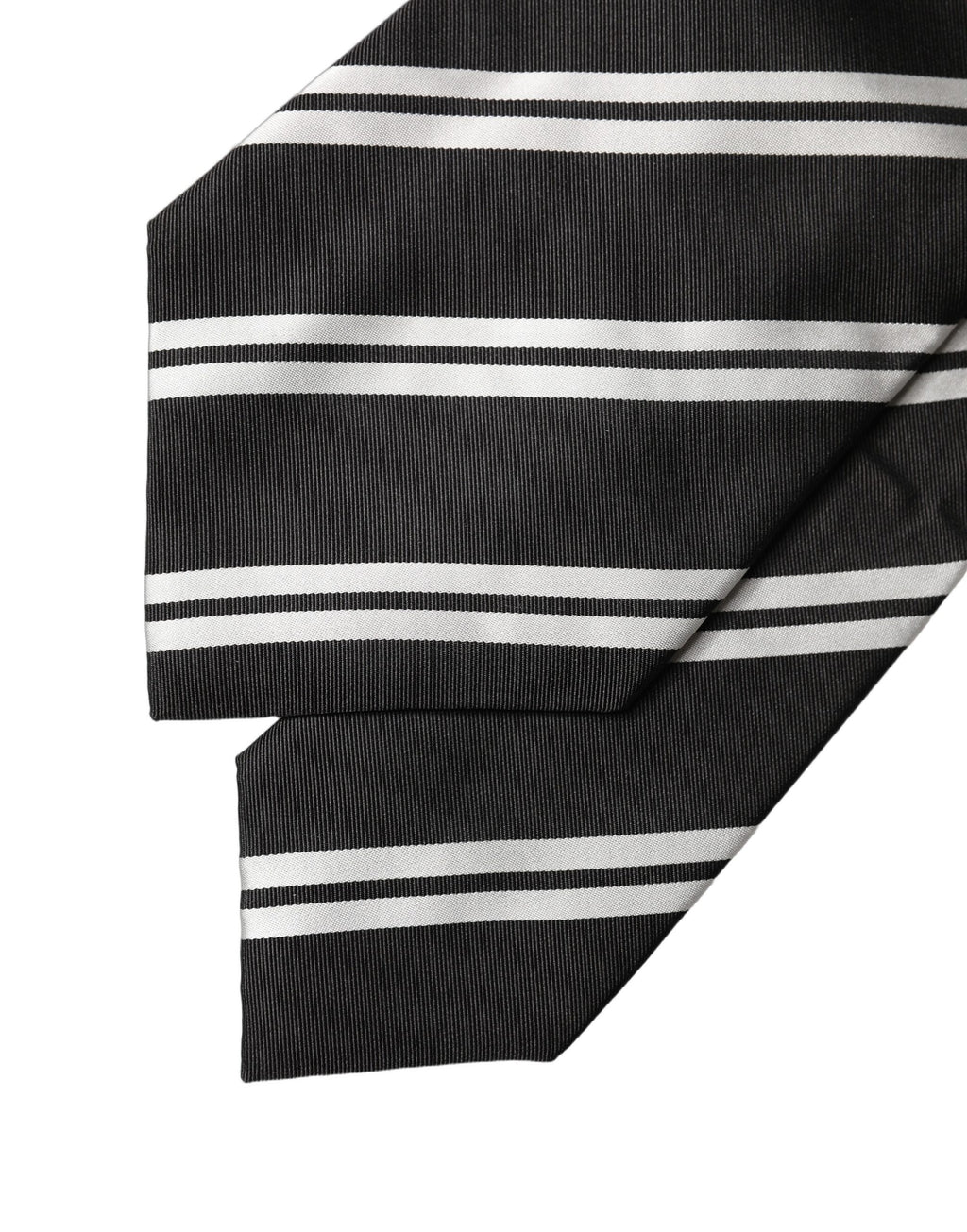 Cravate femme réglable en soie à rayures noires et blanches Dolce & Gabbana