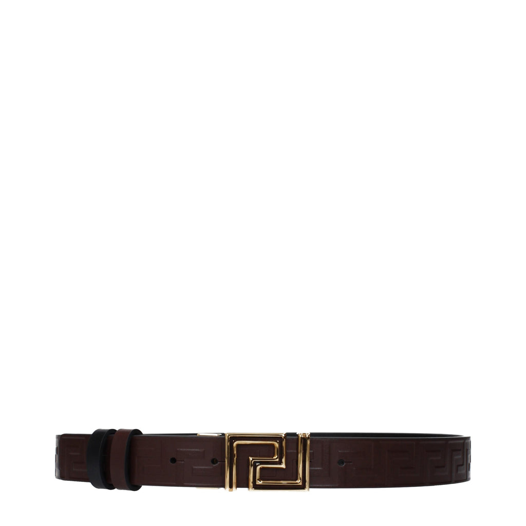 Ceinture classique Versace en cuir marron