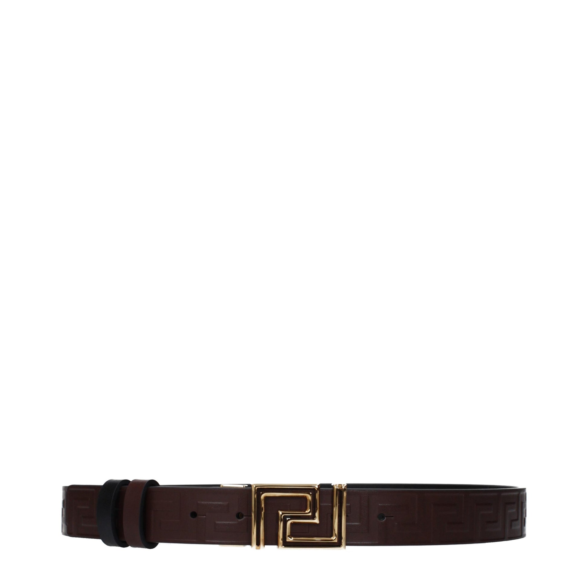 Ceinture classique Versace en cuir marron