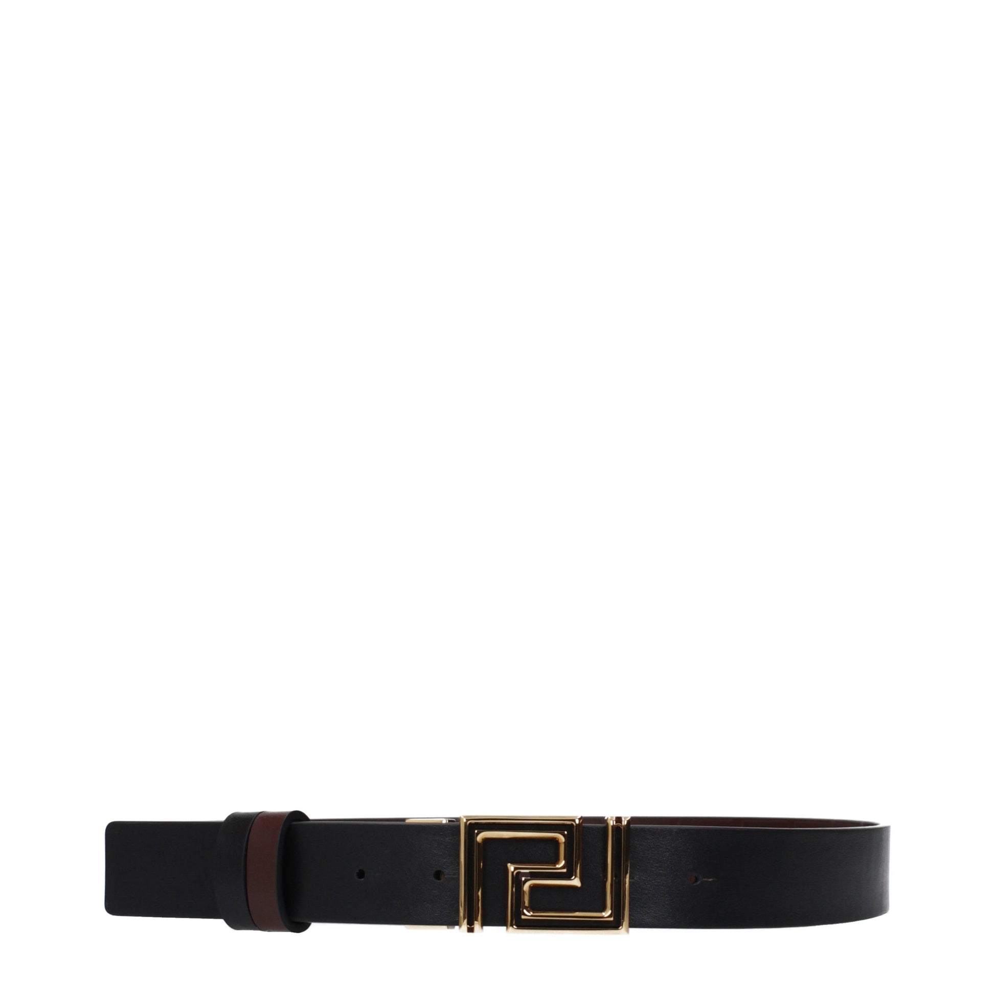 Ceinture classique Versace en cuir marron