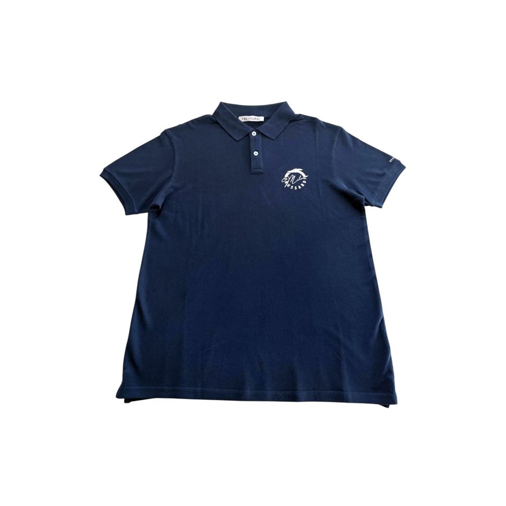 Trussardi Beachwear Blue Polo Shirt for Men