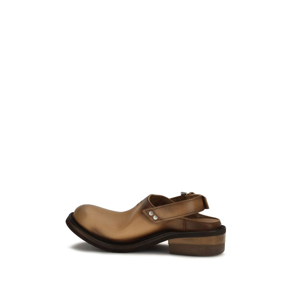 Mules Miu Miu en cuir de veau marron Bos Taurus