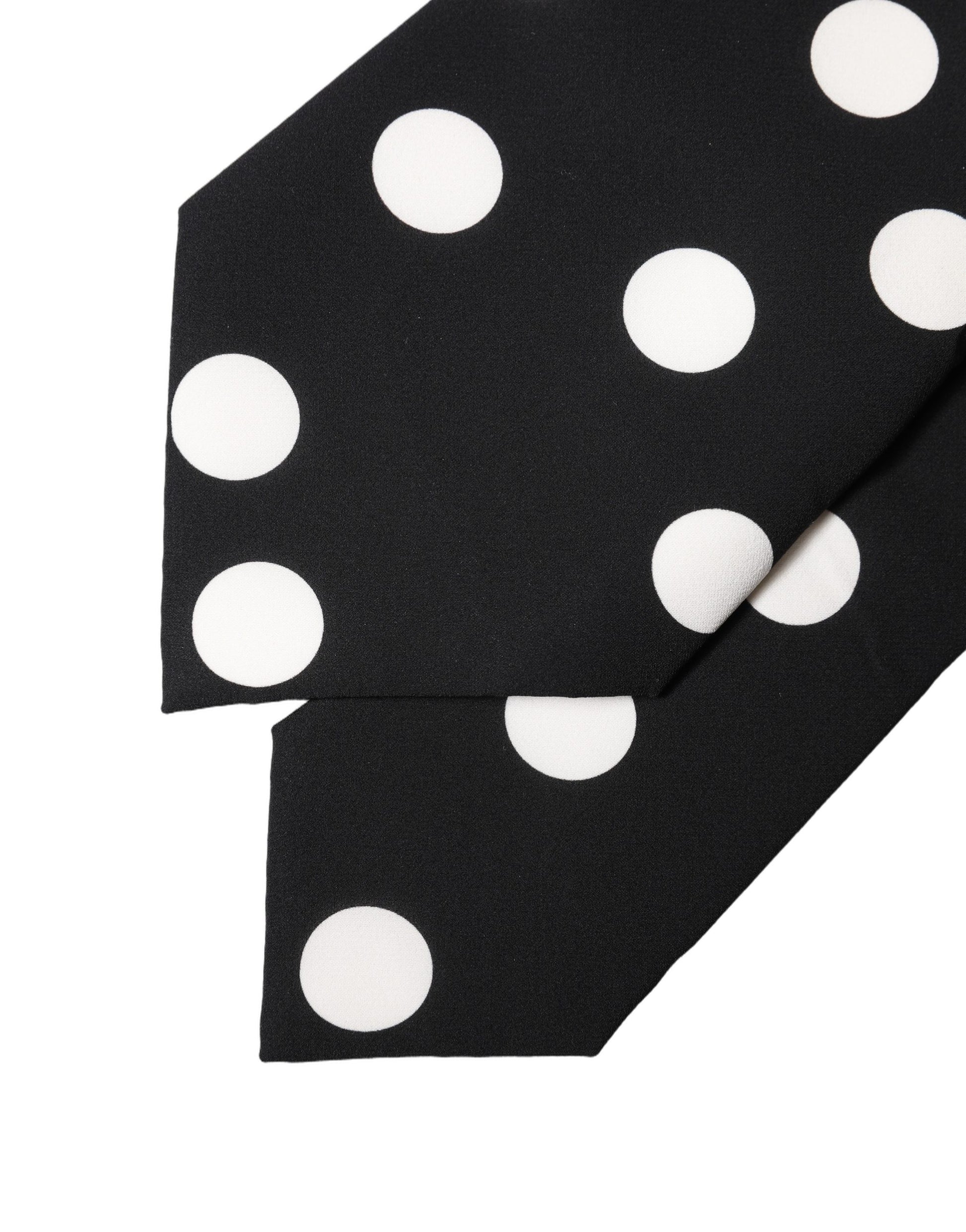 Cravate réglable en soie à pois noirs et blancs Dolce & Gabbana pour femme