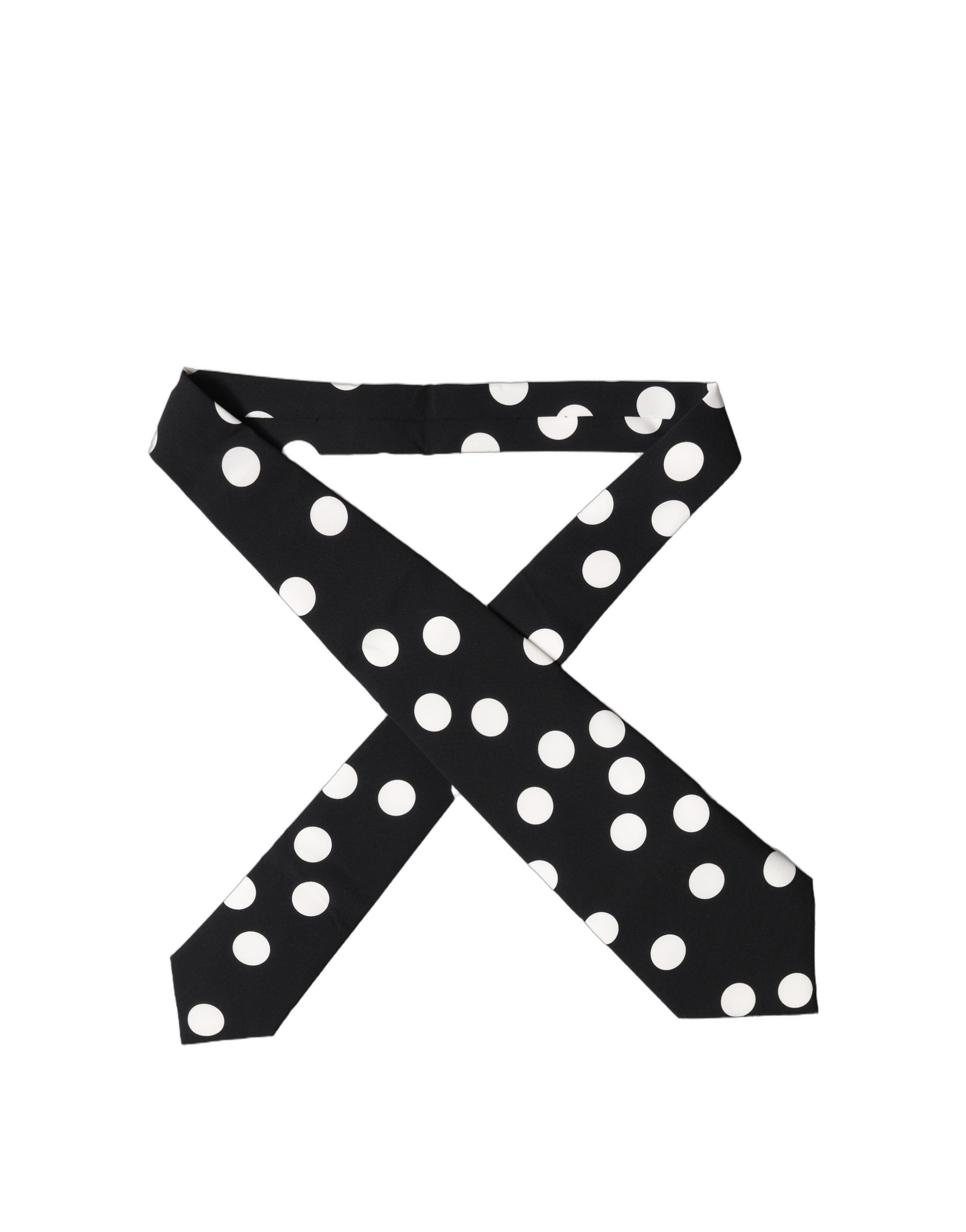 Cravate réglable en soie à pois noirs et blancs Dolce & Gabbana pour femme