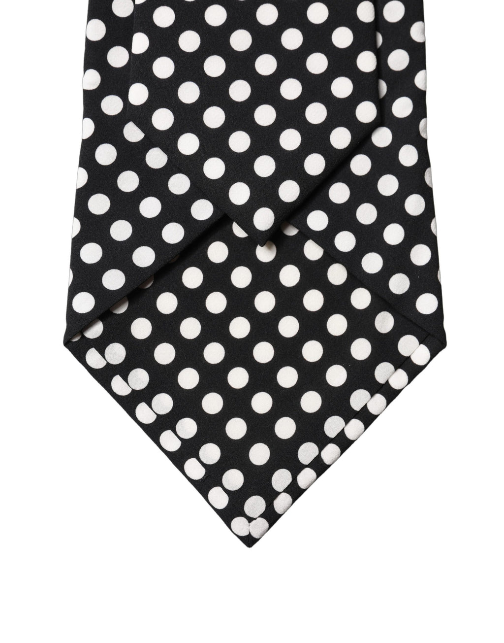 Dolce & Gabbana Black White Polka Dot Silk Adjustable Women Necktie Tie